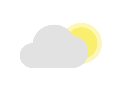 Weather Forecast Partly Cloudy Icon In Color. Meteorology Overcast 