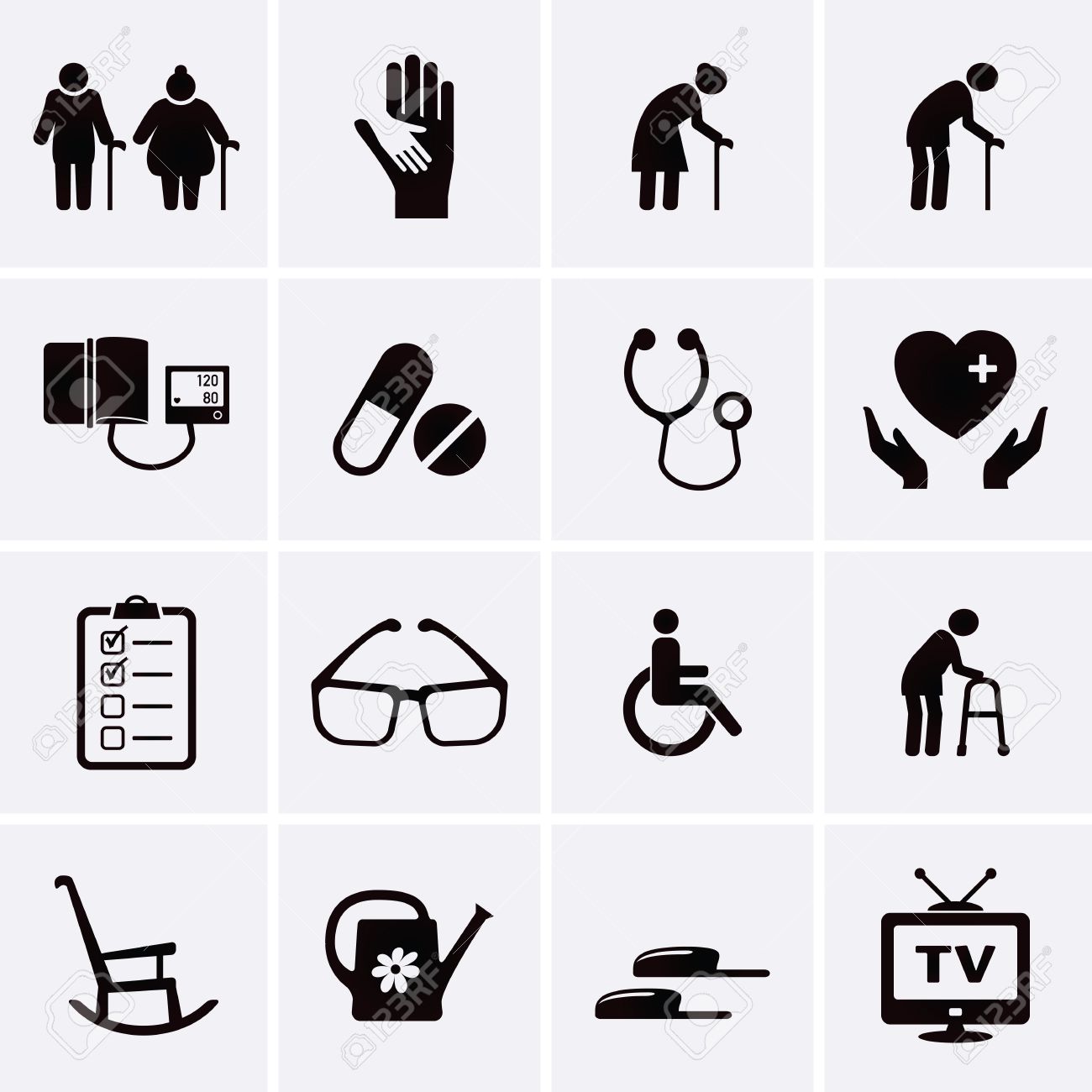 Old man, pensioner silhouette icon ~ Icons ~ Creative Market