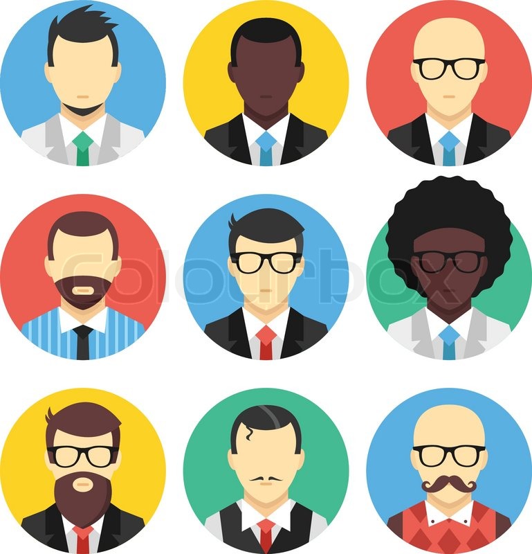 Set Of Flat Icons With People. Stock Vector - Illustration of 