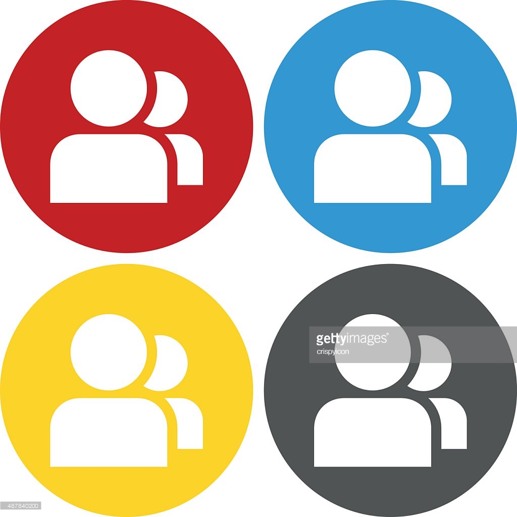 People Icon On Circle Buttons Vector Art | Getty Images