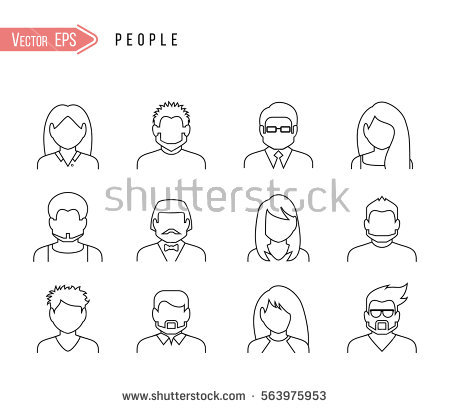 Person icon on white background. Person outline vector, eps 10 