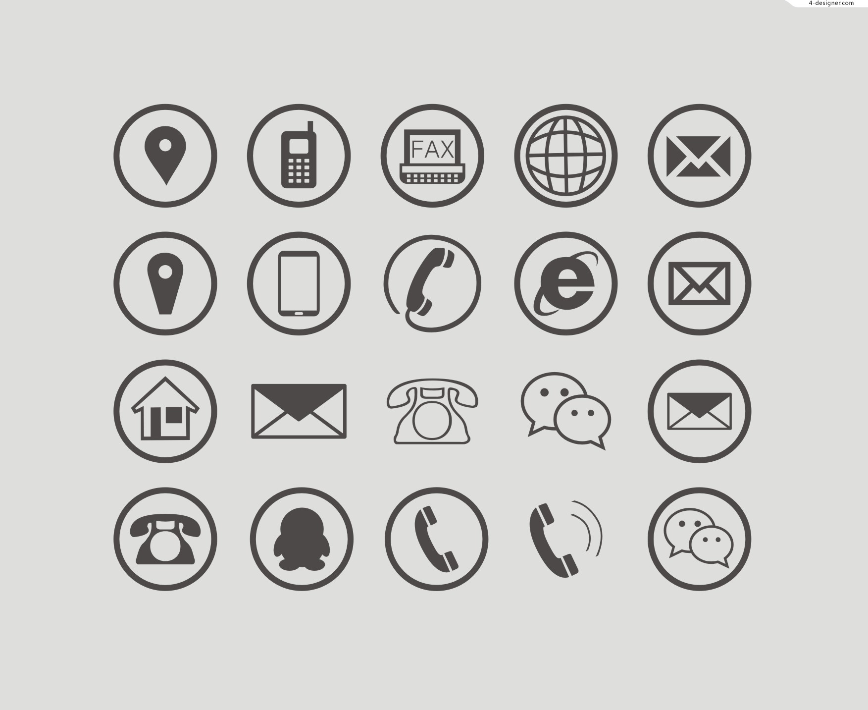 Contact Address Phone Email Icon  free icons