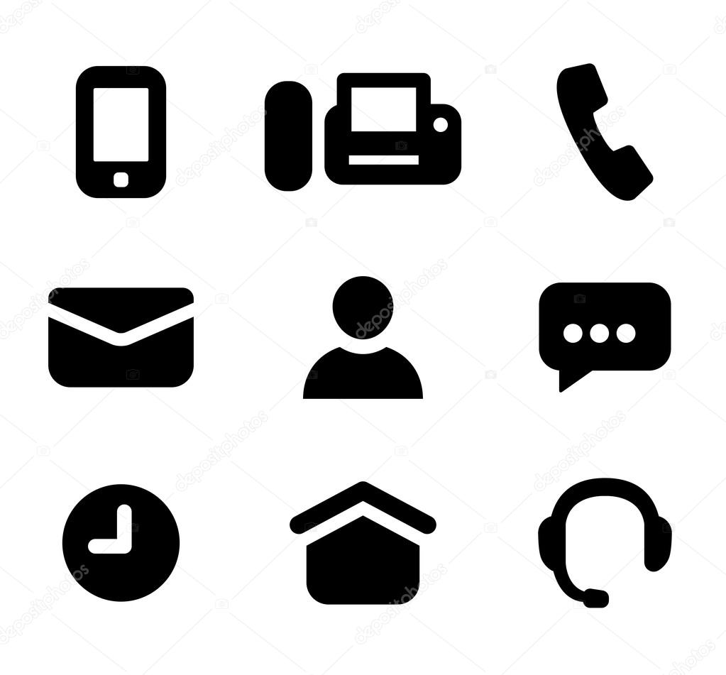Phone And Fax Icon Set, Vector Eps10. Royalty Free Cliparts 