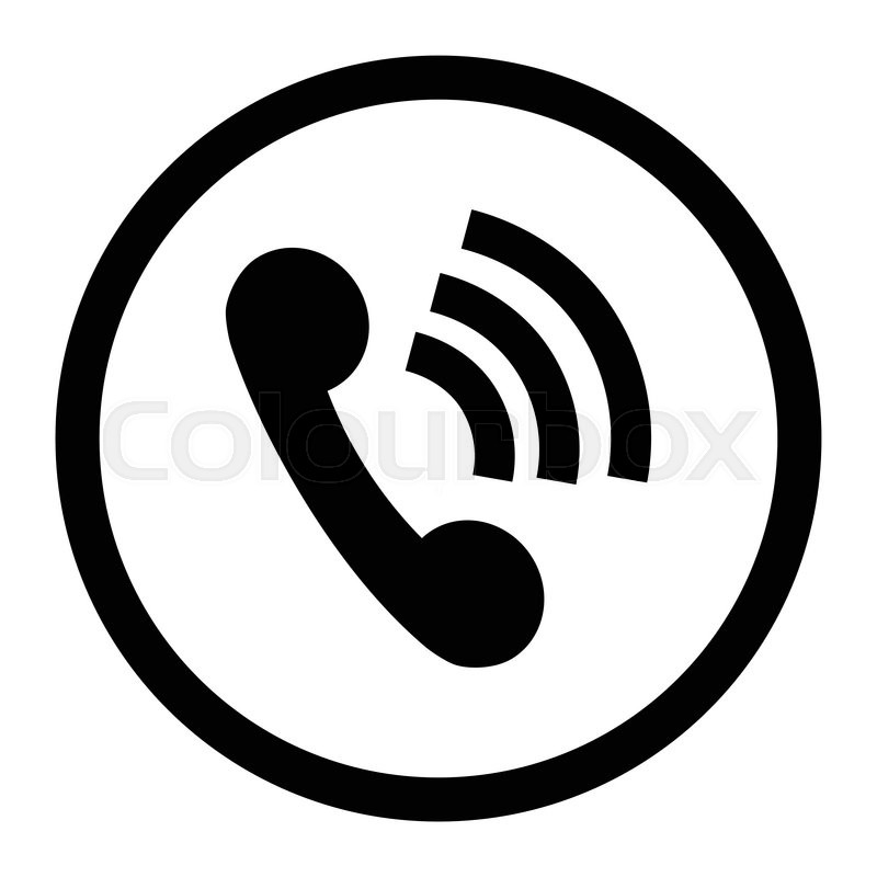 White Phone icon with long shadow on green circle | Stock Vector 