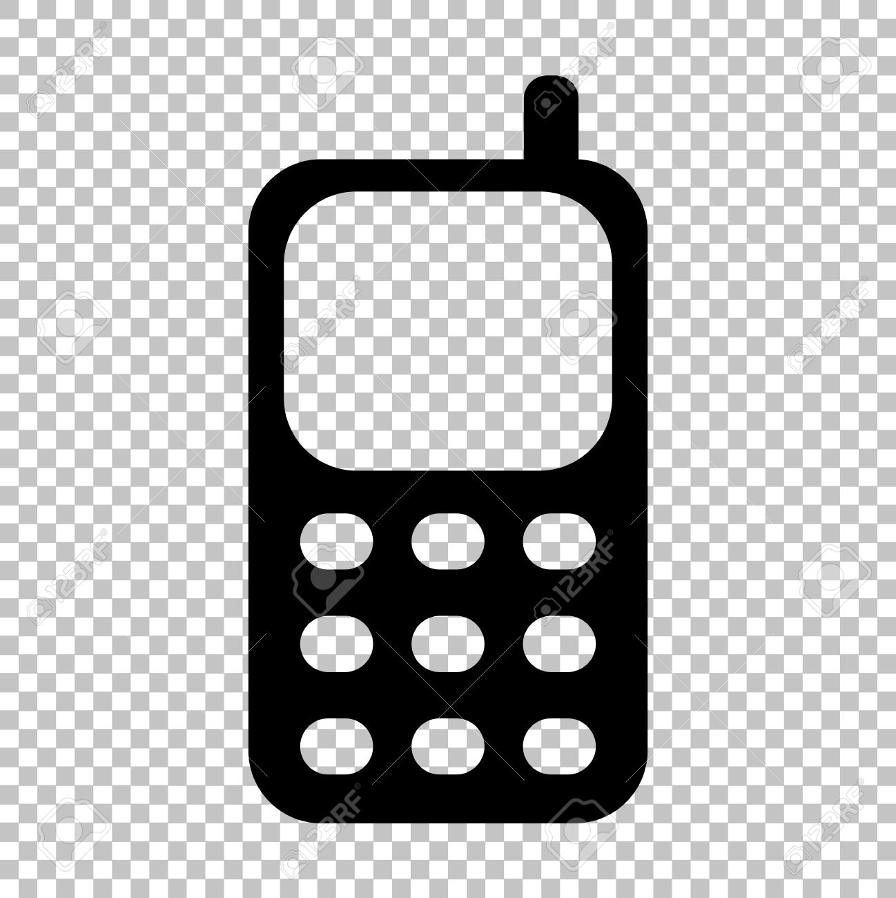Sellphone icon. Black icon on transparent background. Stock image 
