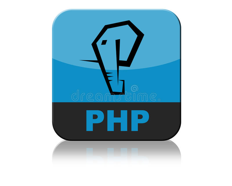 PHP sign icon. Programming language symbol. Circle flat button 