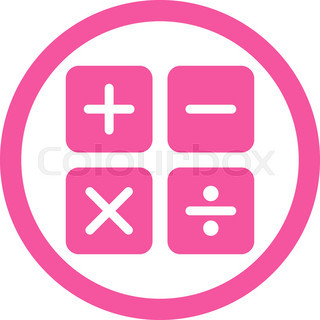 Calculator icon isolated on glassy pink round button abstract 