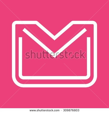 Subscribe Email Icon Pink Square Button Stock Illustration 