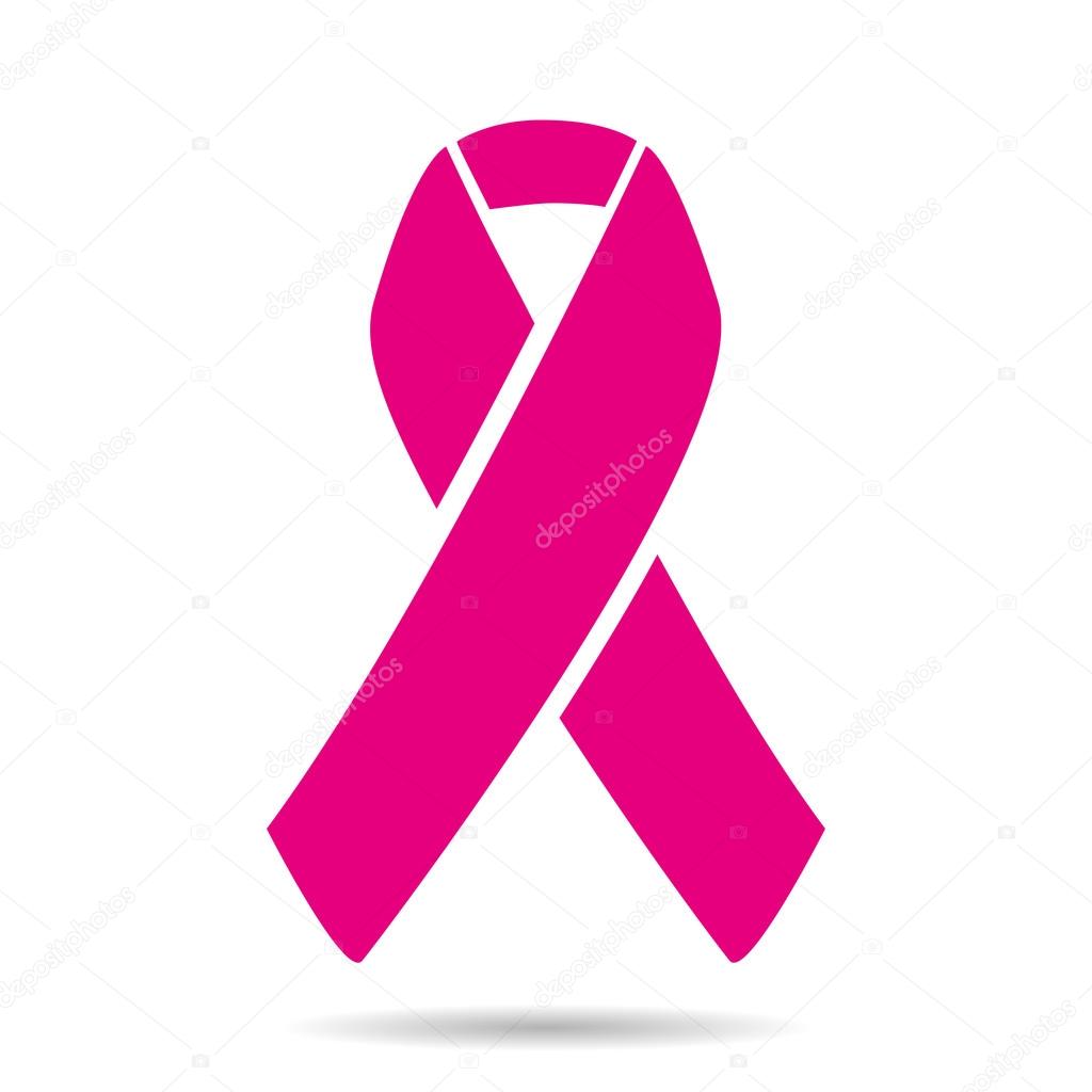 Pink Ribbon Icon White Isolate Background Stock Vector 1038843709 