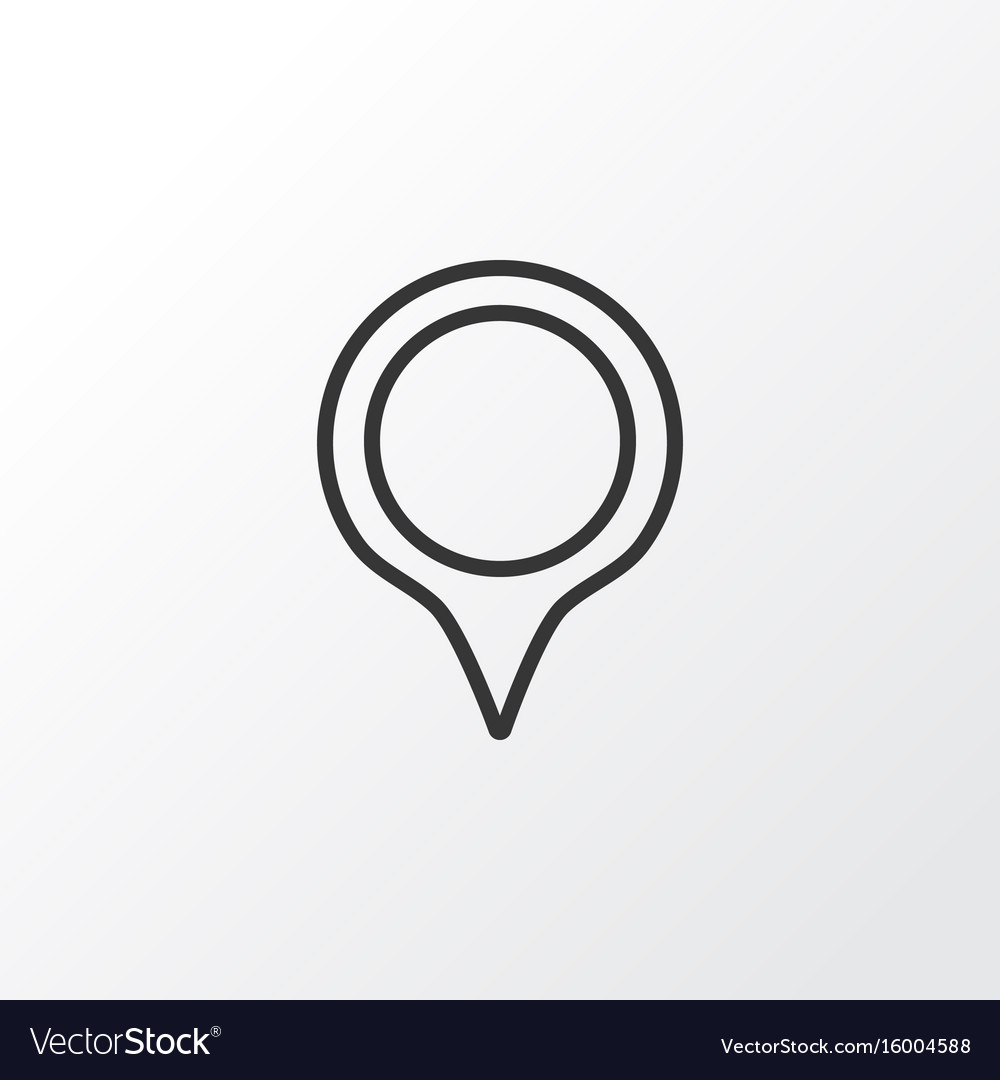 Black and white vector pinpoint icon isolated on white background 