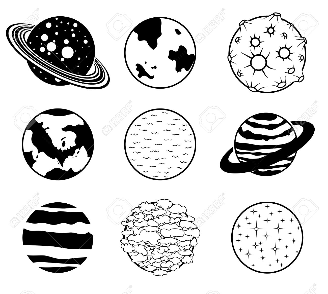 Flat Icons Planets by ZombieFactory Games - Dribbble