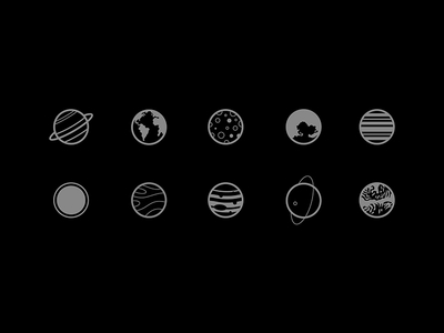 Planet Icon Set Outlines Black Stock Vector 406526392 - 