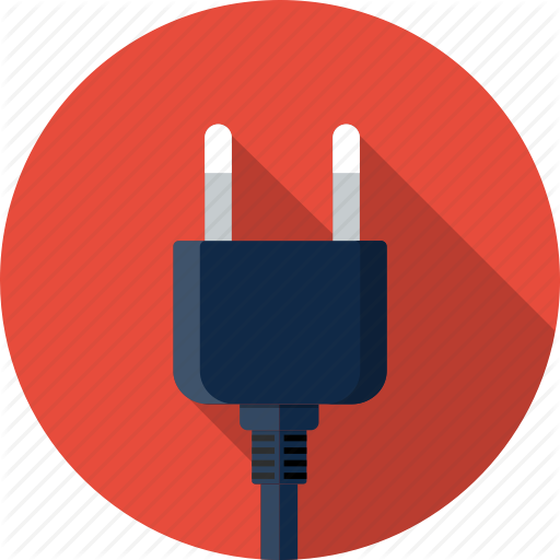 Plug with circular Cable - Free technology icons
