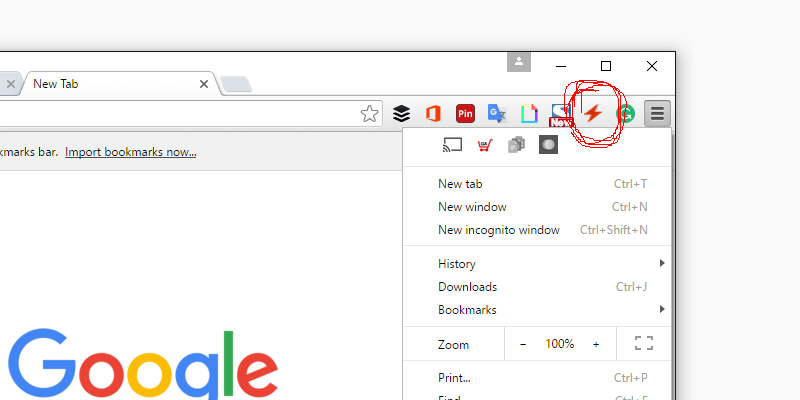 icons - Chrome Extension - Image of Extension on Settings Page 