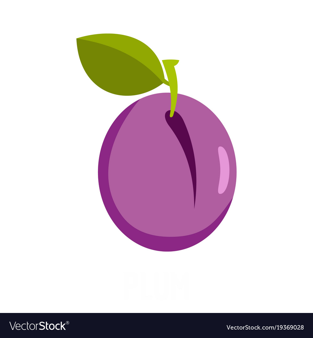 Plum Icon Isolated On White Background Stock Vector 448651636 