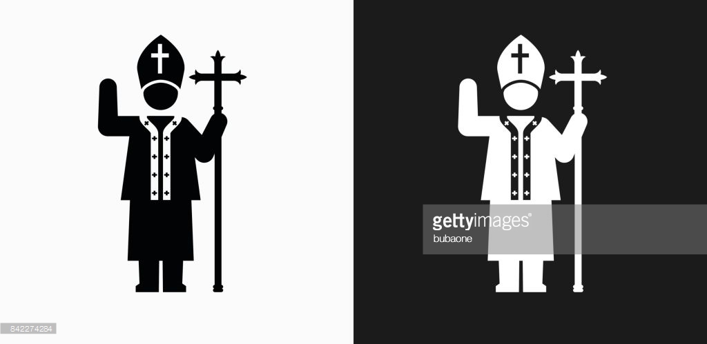 Pope Vector Illustration Religion Icon Silhouette Stock Vector 