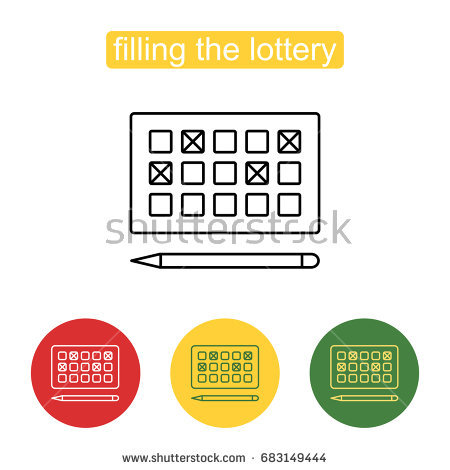 Lottery Line Icon Prepaid Lottery Games Stock Vector 683149444 