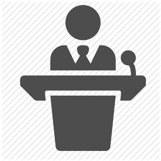 Public speaking icons. Public speaking black icons set with 