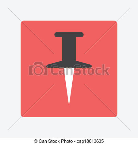 Pushpin icon on white background Royalty Free Vector Image