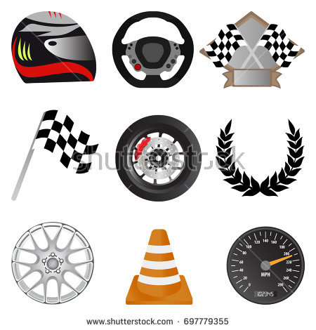 Motor Racing Icons. Layered  grouped for ease of use. Download 