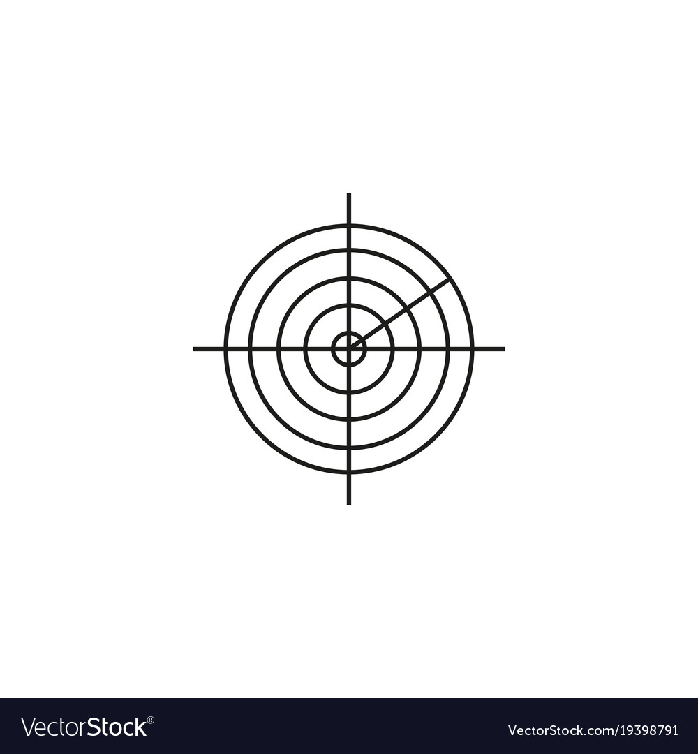 black and white radar icon, vector graphic Stock Vector Art 