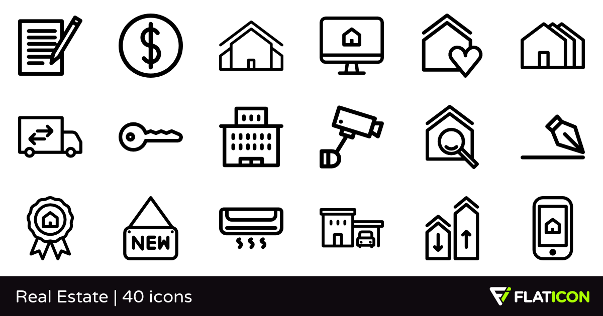 Real Estate Icon Pack by yellowline_std | GraphicRiver