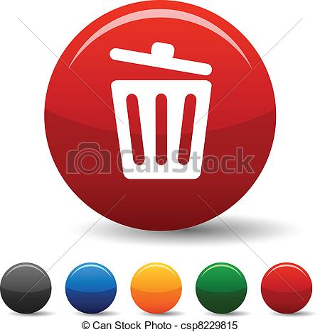 Front View Red Recycling Bin On Stock Illustration 624266804 