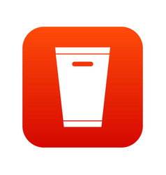 Trash can icon digital red Royalty Free Vector Image
