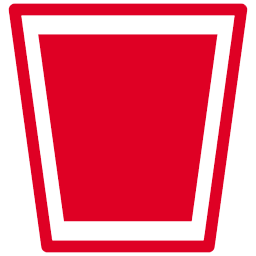 Trash can icon digital red Royalty Free Vector Image