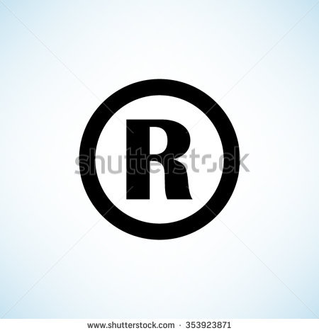 Registered trademark symbol with spikes - 3d illustration clipart 