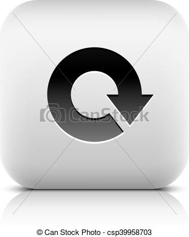 Flat arrow sign reset icon hexagon button Vector Image