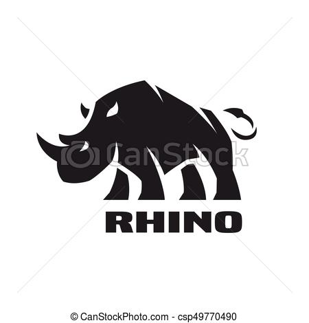 Vector Rhino Silhouette Symbol Icon Shield Stock Vector 596498159 