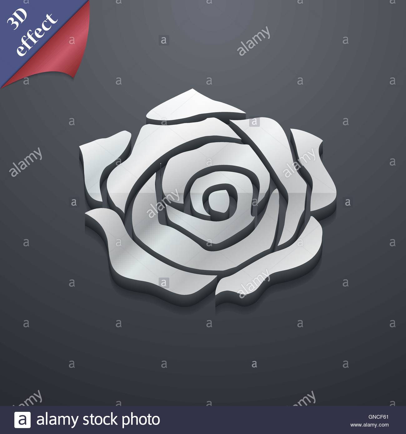 Rose Icon In Duo Tone Color. Flower Plant Romantic Royalty Free 