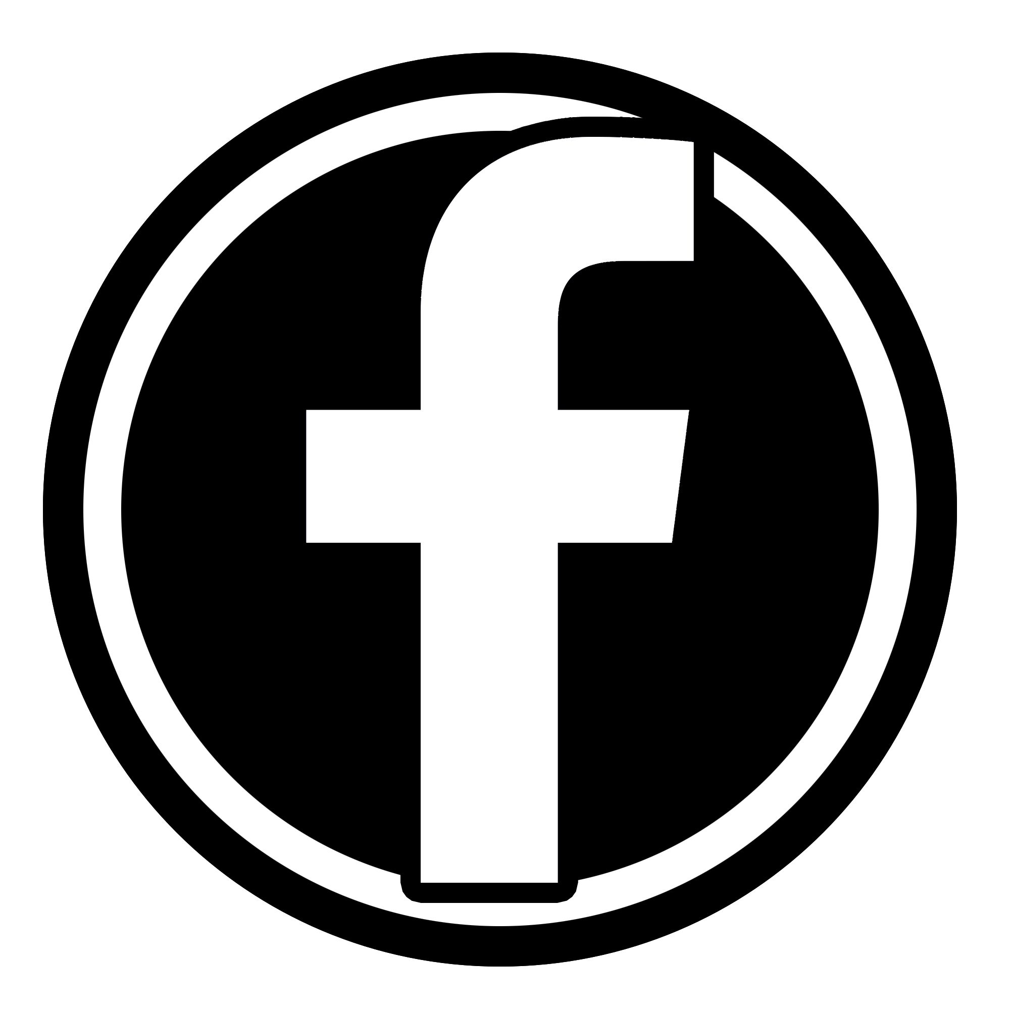 Black round icon facebook Social Media