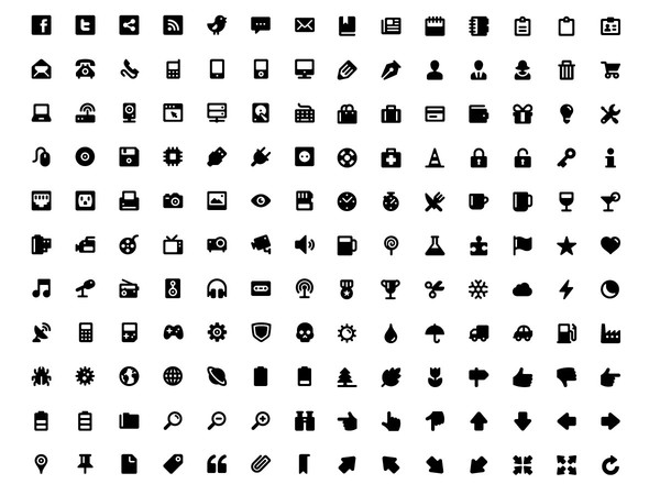 Plain Icon Set: Wireless And Technology Stock Vector 