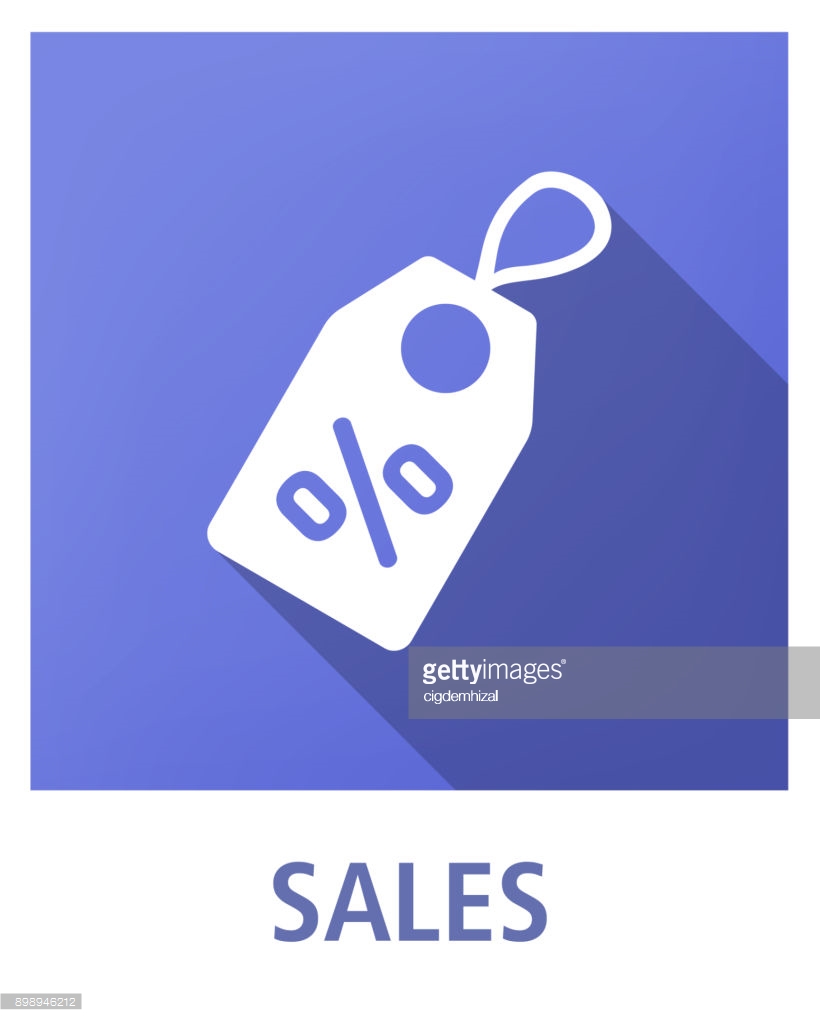 Sales trend flat icon Royalty Free Vector Image