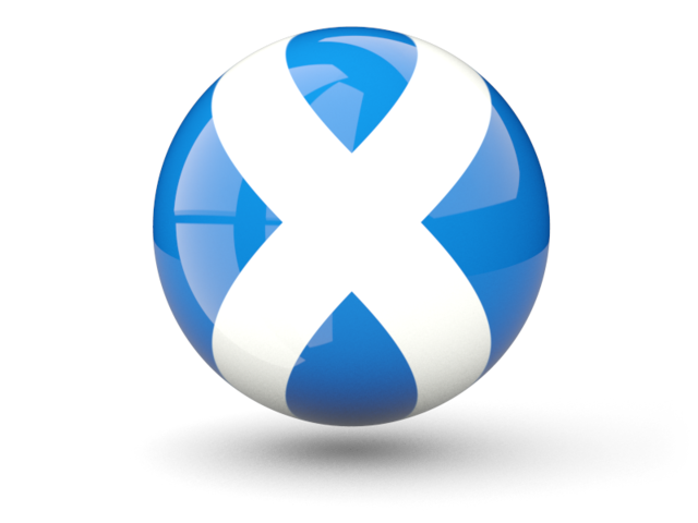 Round pin icon. Illustration of flag of Scotland