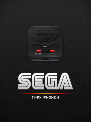 Sega Genesis black Icon | Console Iconset | Sykonist