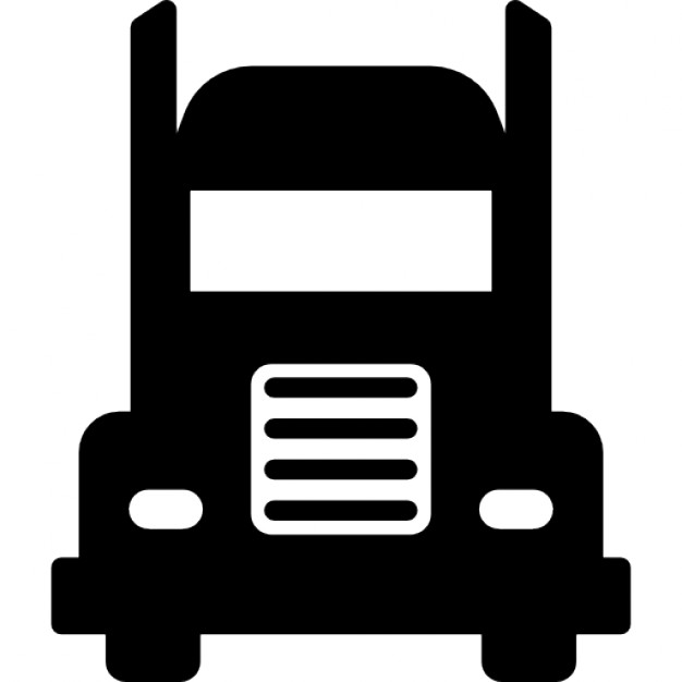 Semi-truck vector line icon isolated on white background. Semi 