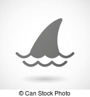 Shark Fin Icon Isolated On White Background Stock Illustration 