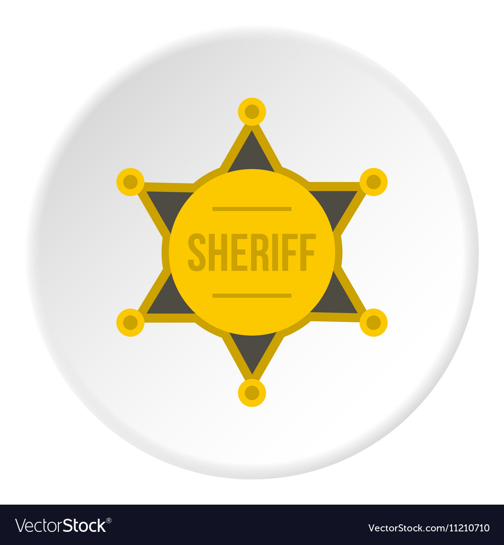 Sheriff badge icon in outline style isolated on white background 