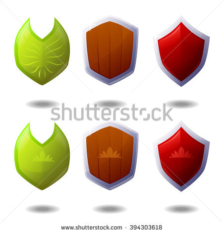 Vector Illustration Red Shields Icon Set Stock Vector 49937800 