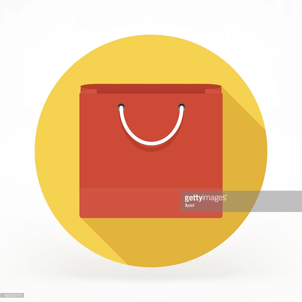 Shopping bag Icon Flat style design Royalty Free Vector