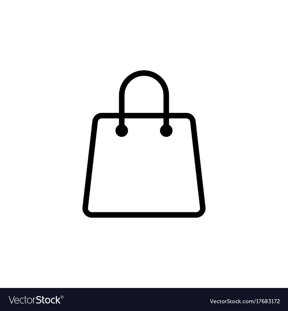 Line shopping bag icon on white background Vector Image
