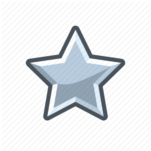 Silver Star, Clasic Star Icon, Silver Star Long Shadow Vector 