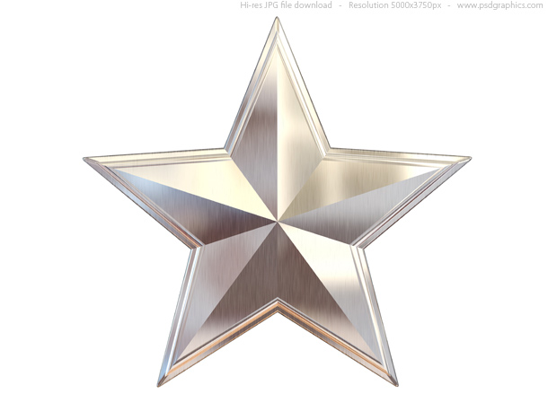 Silver star icon,isolated on white background Stock Photo, Royalty 