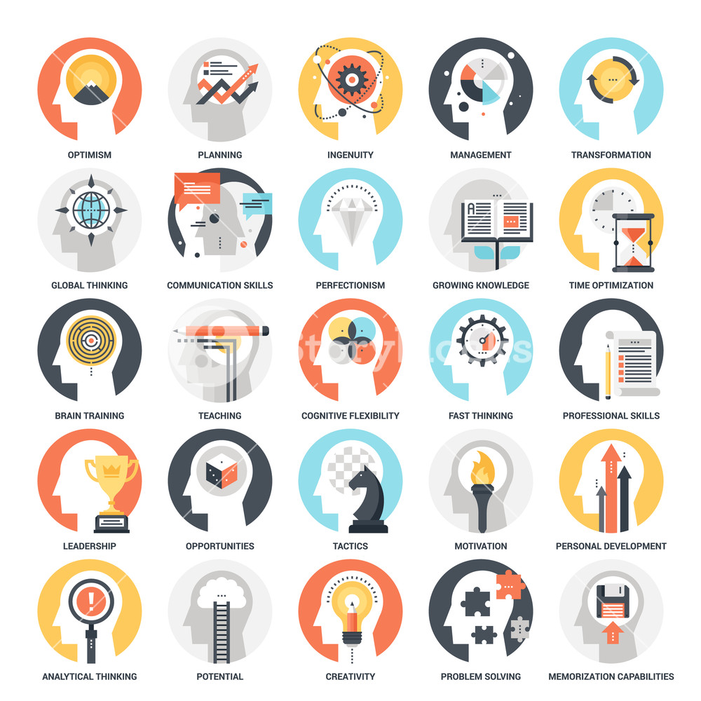 Soft Skills Vector Icons Pictograms Set Stock Vector 164393444 