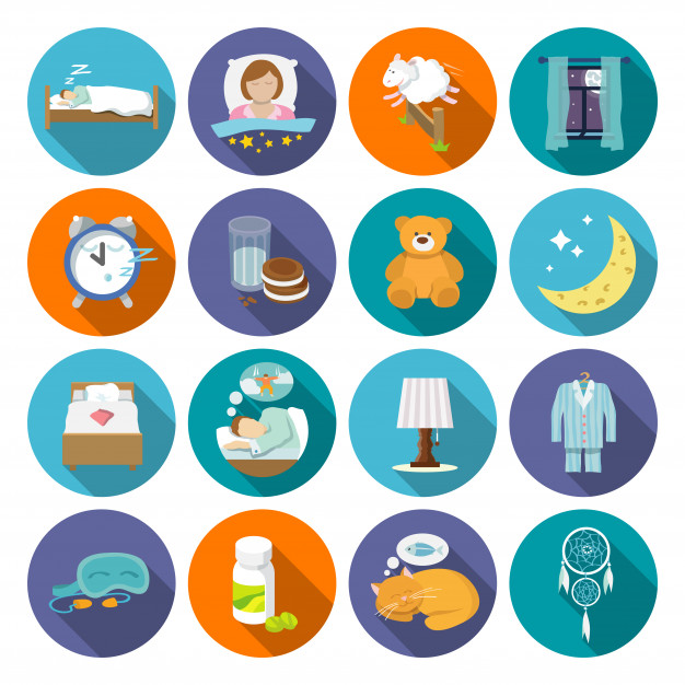 Insomnia, trouble with sleep icons. Health icons set - sleep 