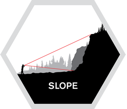 Photo realistic sign depicting \\downward slope\\. isolated 
