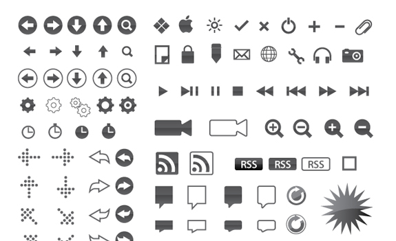 204 Google Plus Interface Icons, Including Several Sizes. (Pixel 